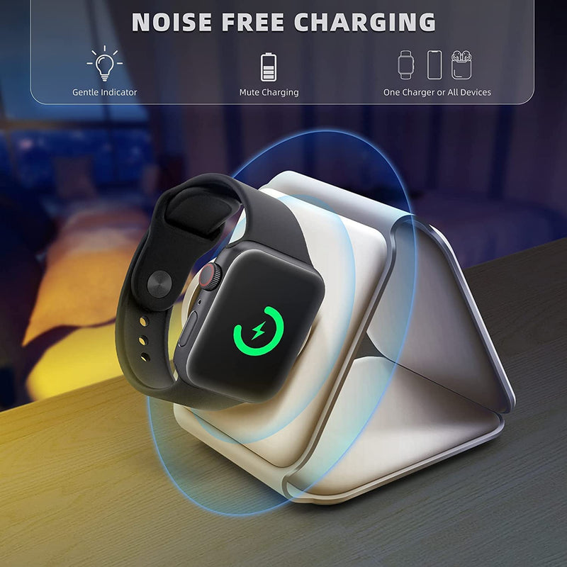 3-in-1 Wireless Charging Pad – 15W Fast Charging Station for Phone, Apple Watch & AirPods