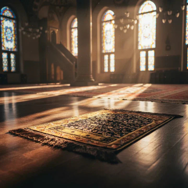 Travel-Friendly Velvet Prayer Mat – Soft Islamic Prayer Rug for Kids & Adults